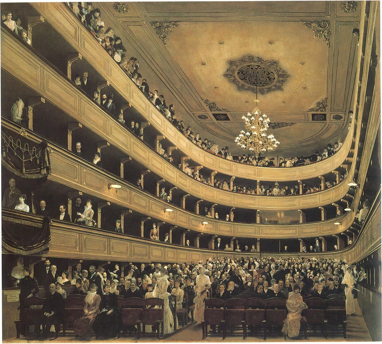 Zuschauerraum im Alten Burgtheater in Wien av Gustav Klimt