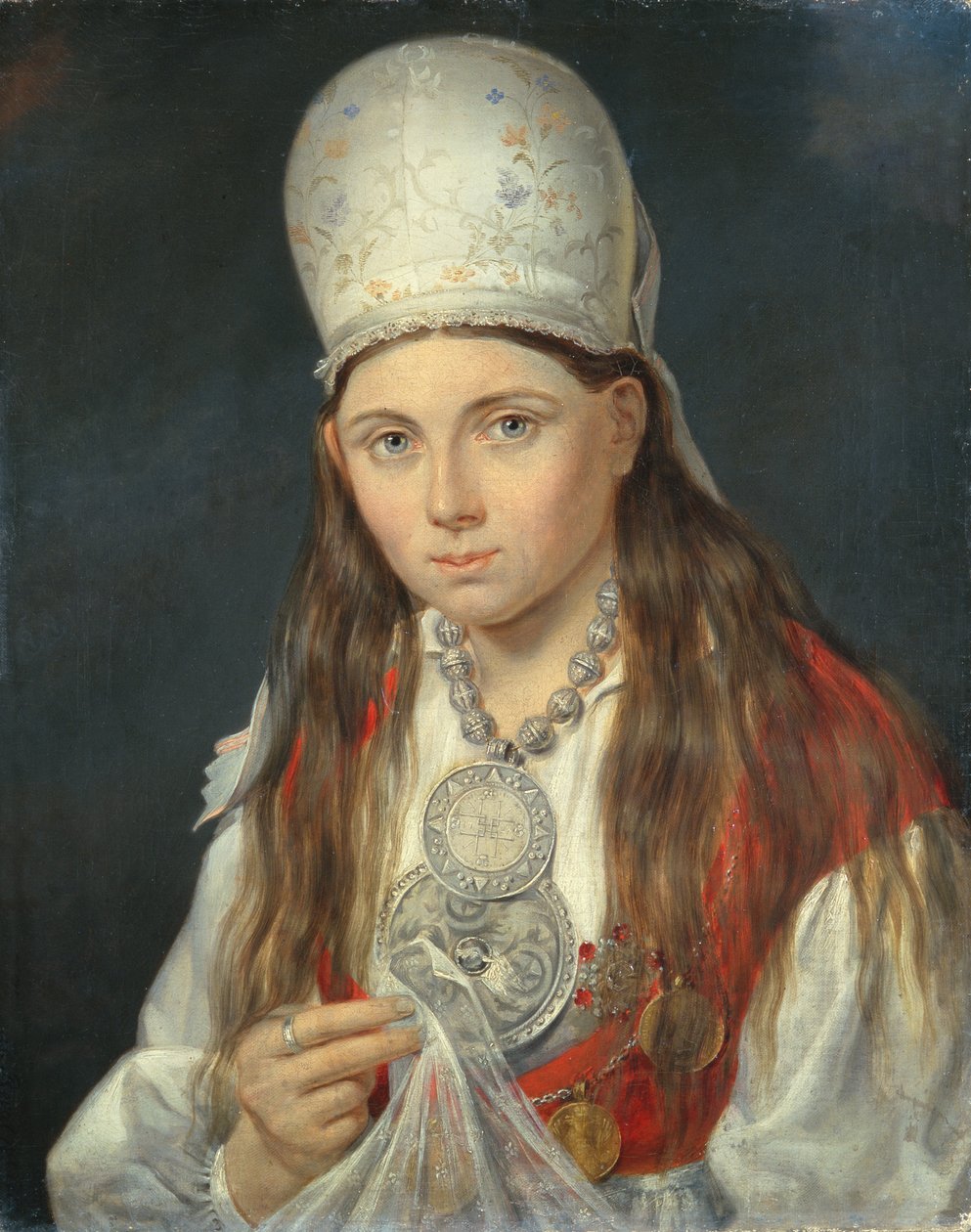 Estnisk flicka, 1852 av Gustav Adolf Hippius