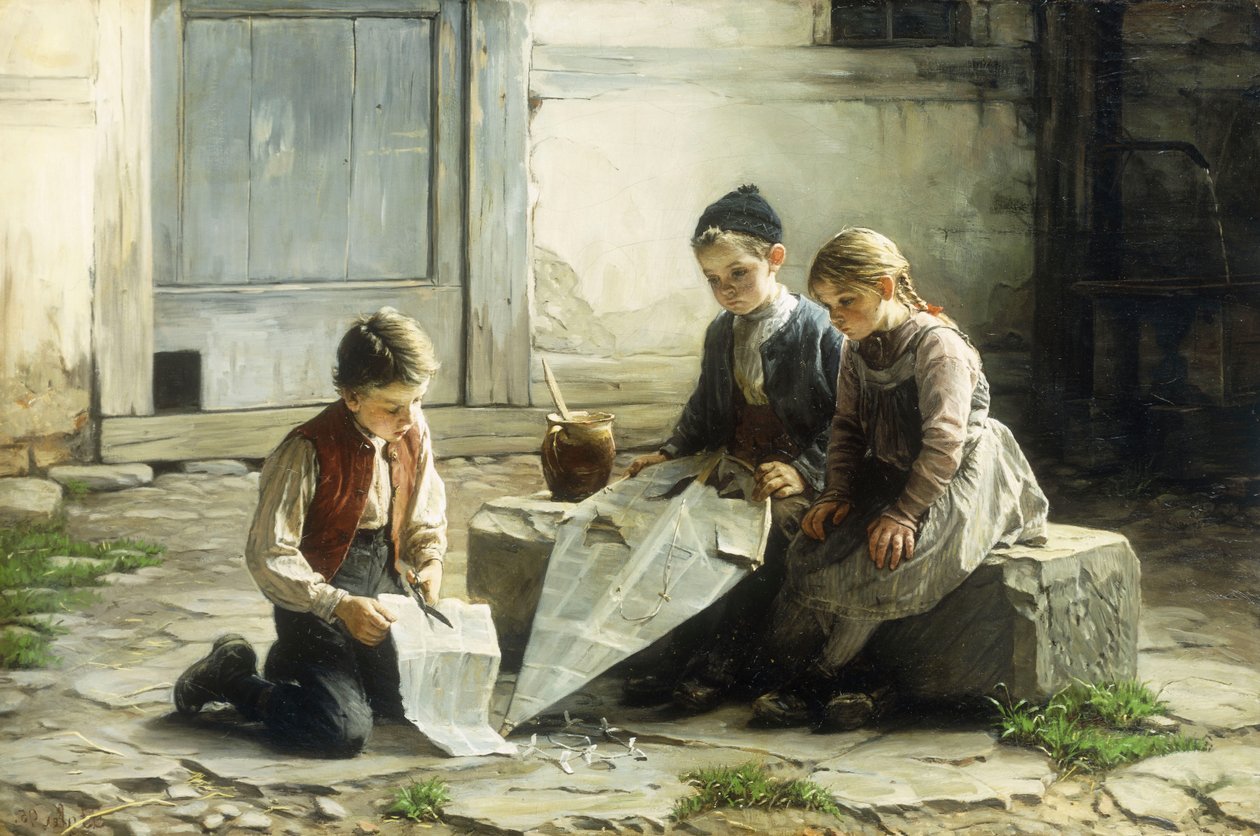 Reparera draken, 1895 av Gustav Igler