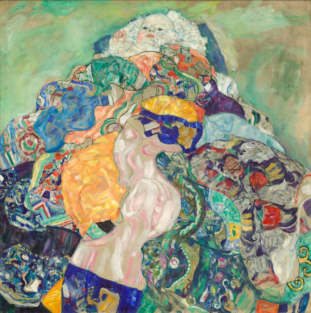 Baby (vagga), 1917-18 av Gustav Klimt