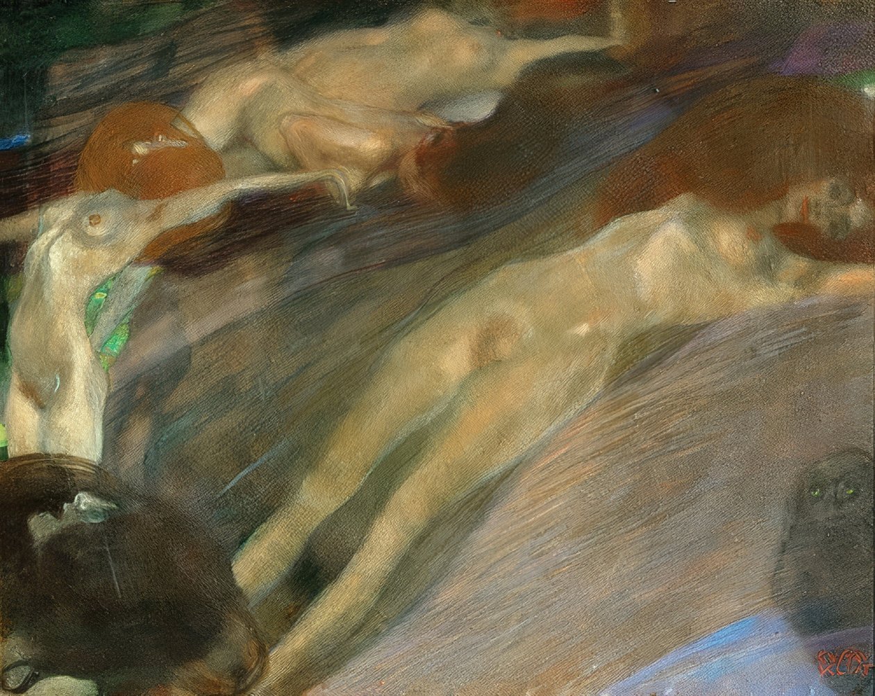 Rörligt vatten. 1898 av Gustav Klimt