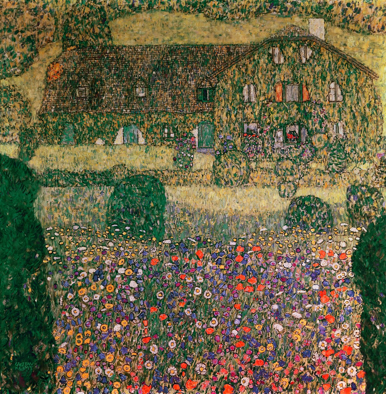 Hus på landet vid Attersee, ca 1914 av Gustav Klimt
