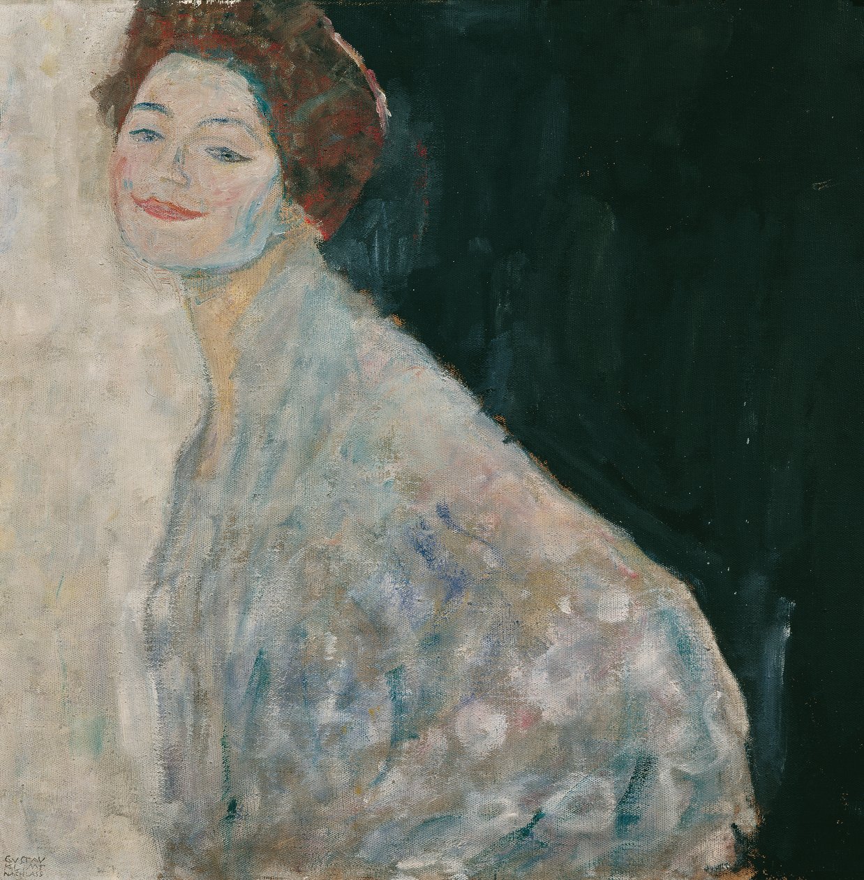 dam i vitt av Gustav Klimt
