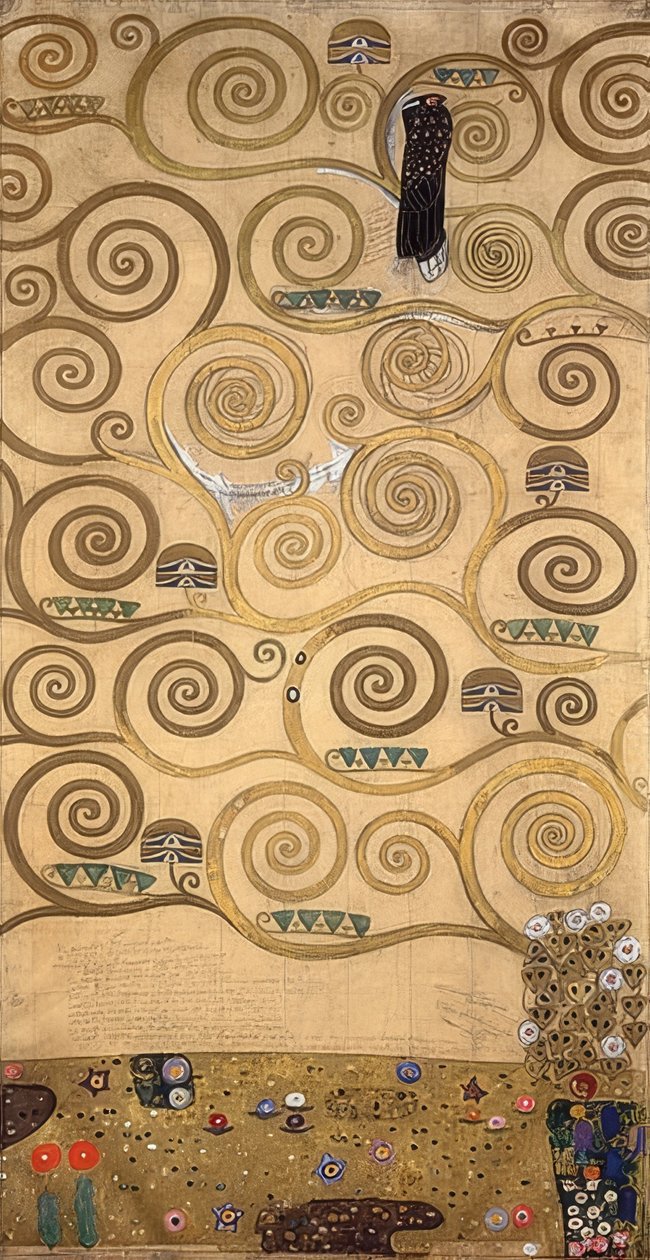 Design för stocletfrisen. Detalj. 1905/09 av Gustav Klimt