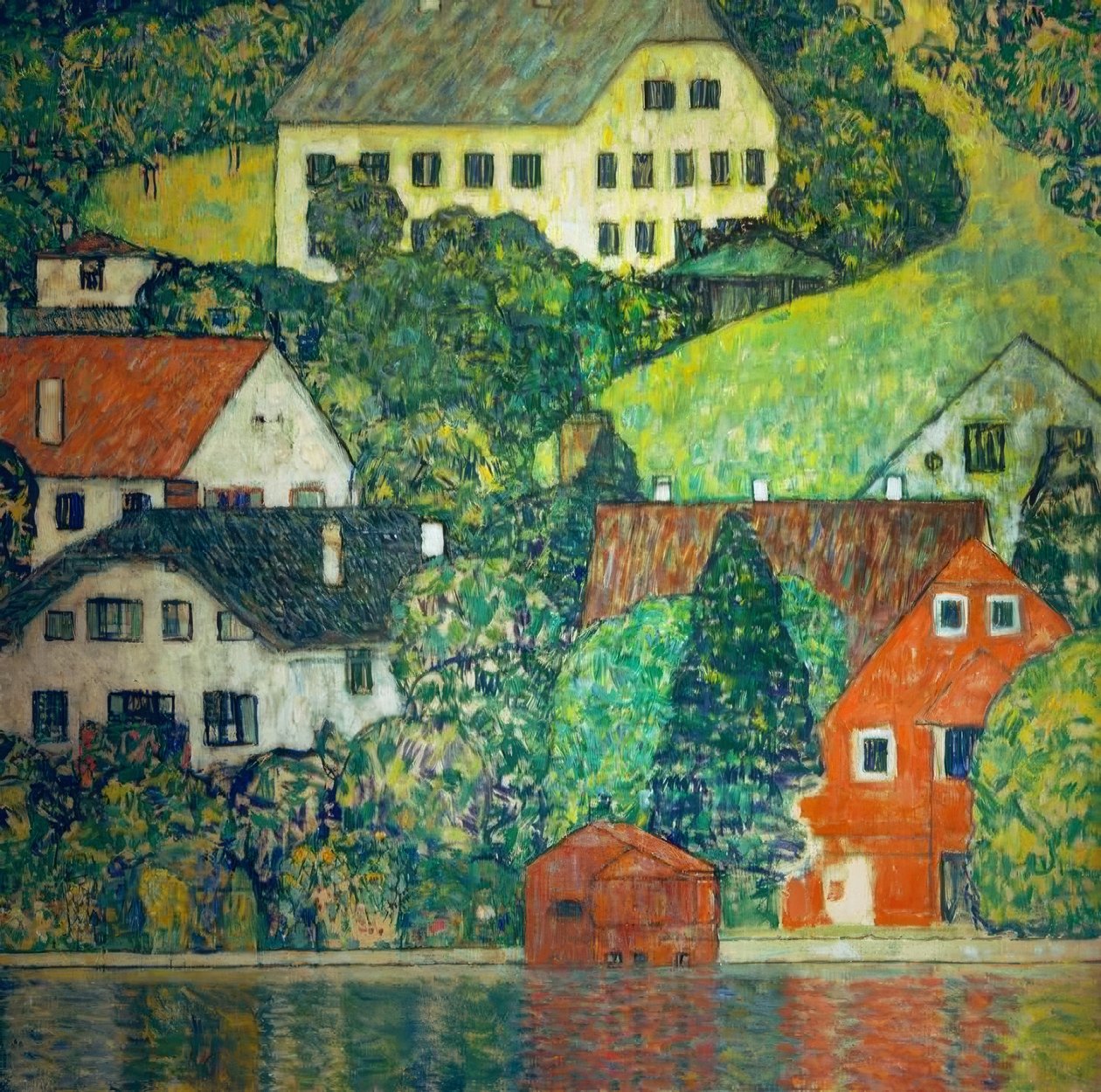 Hus i Unterach am Attersee av Gustav Klimt