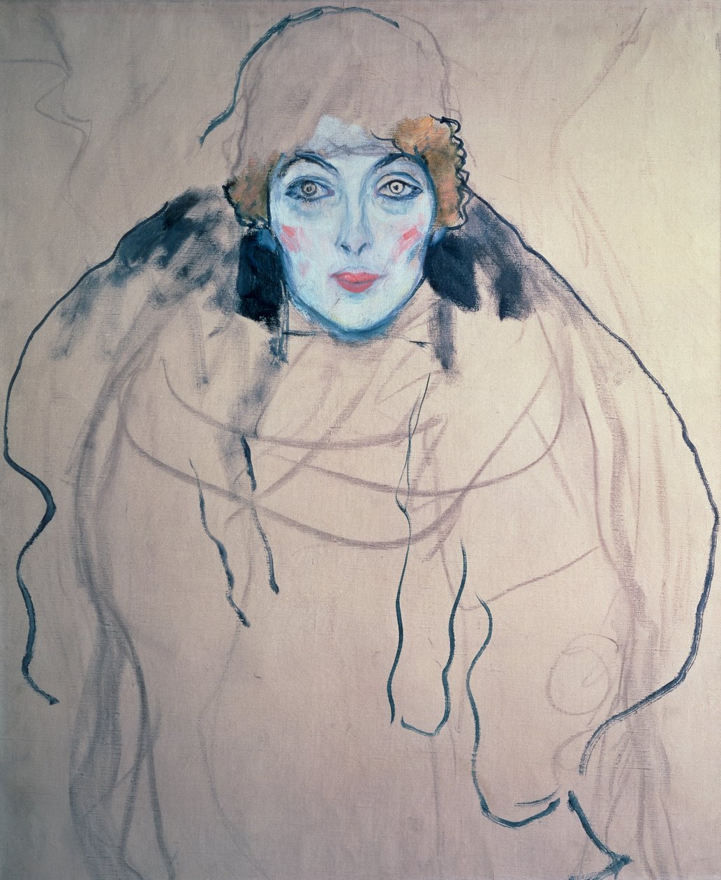 Kvinnohuvud, 1917 av Gustav Klimt