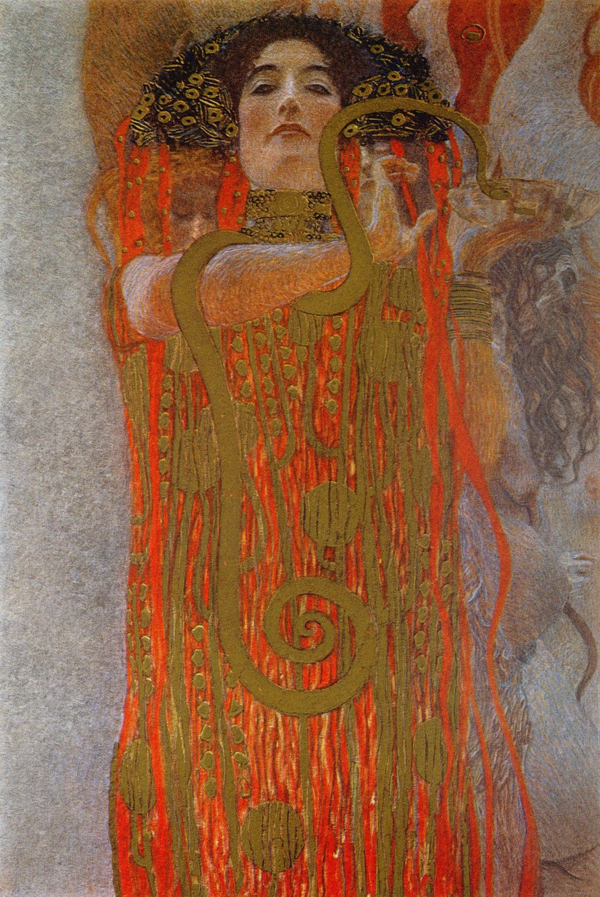 Hygieia, 1900-7 (detalj från Medicine) av Gustav Klimt