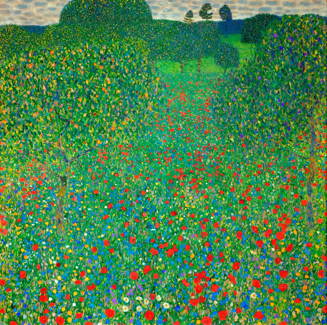 Vallmofält, 1907 av Gustav Klimt