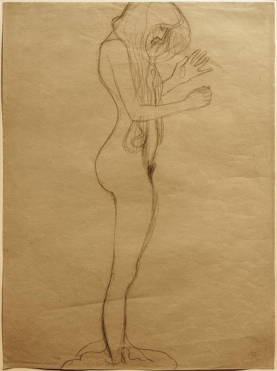 Studie för poesi i Beethovenfrisen av Gustav Klimt