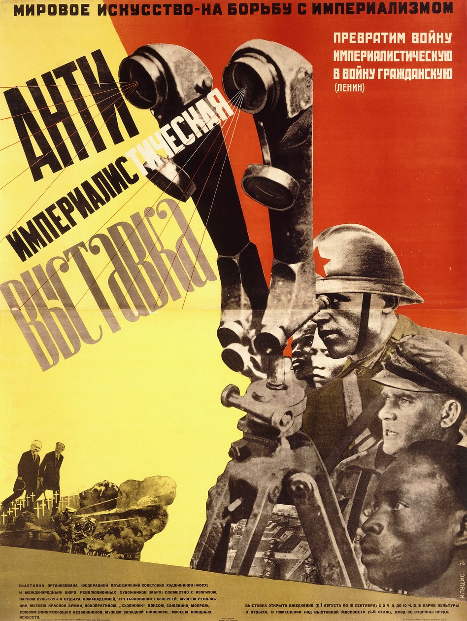 Affisch för antiimperialistisk utställning av Gustav Klucis