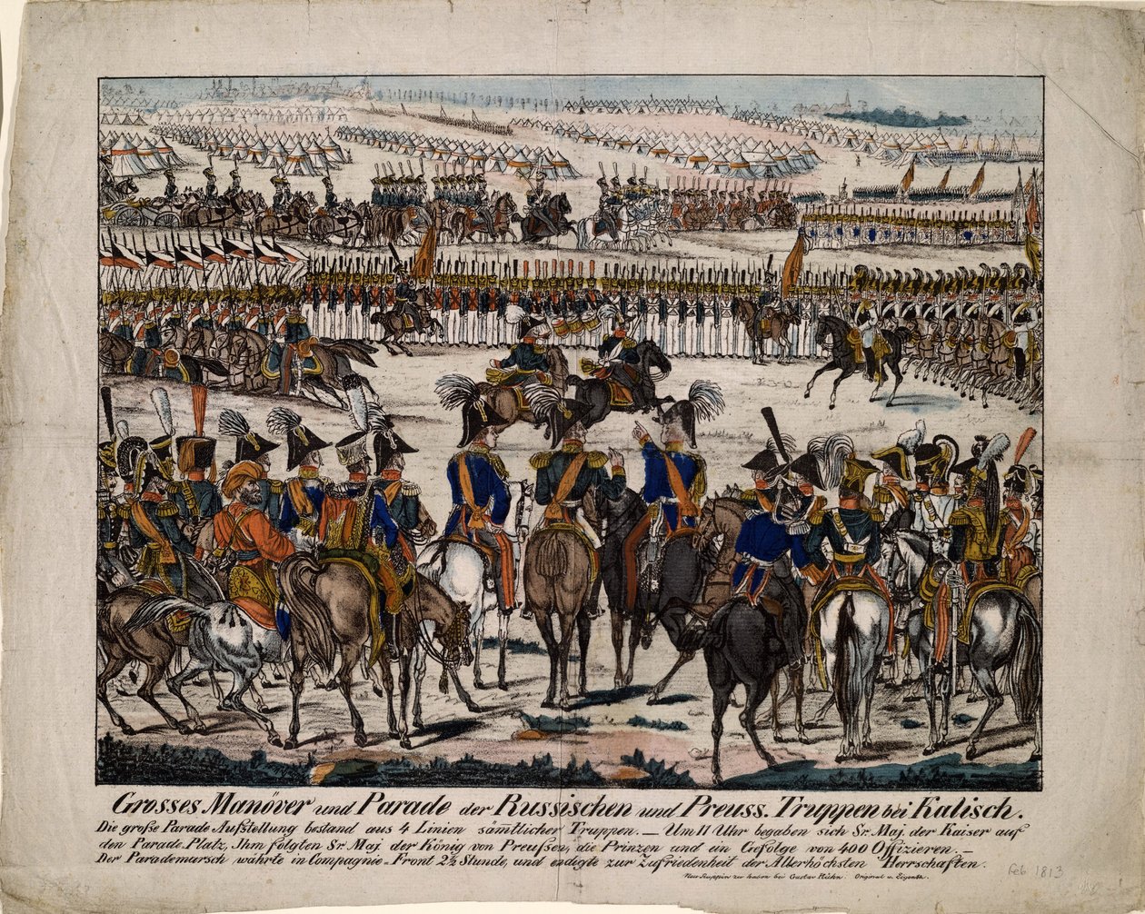 Rysk-preussisk parad i Kalisz 1835, ca. 1850 av Gustav Kühn