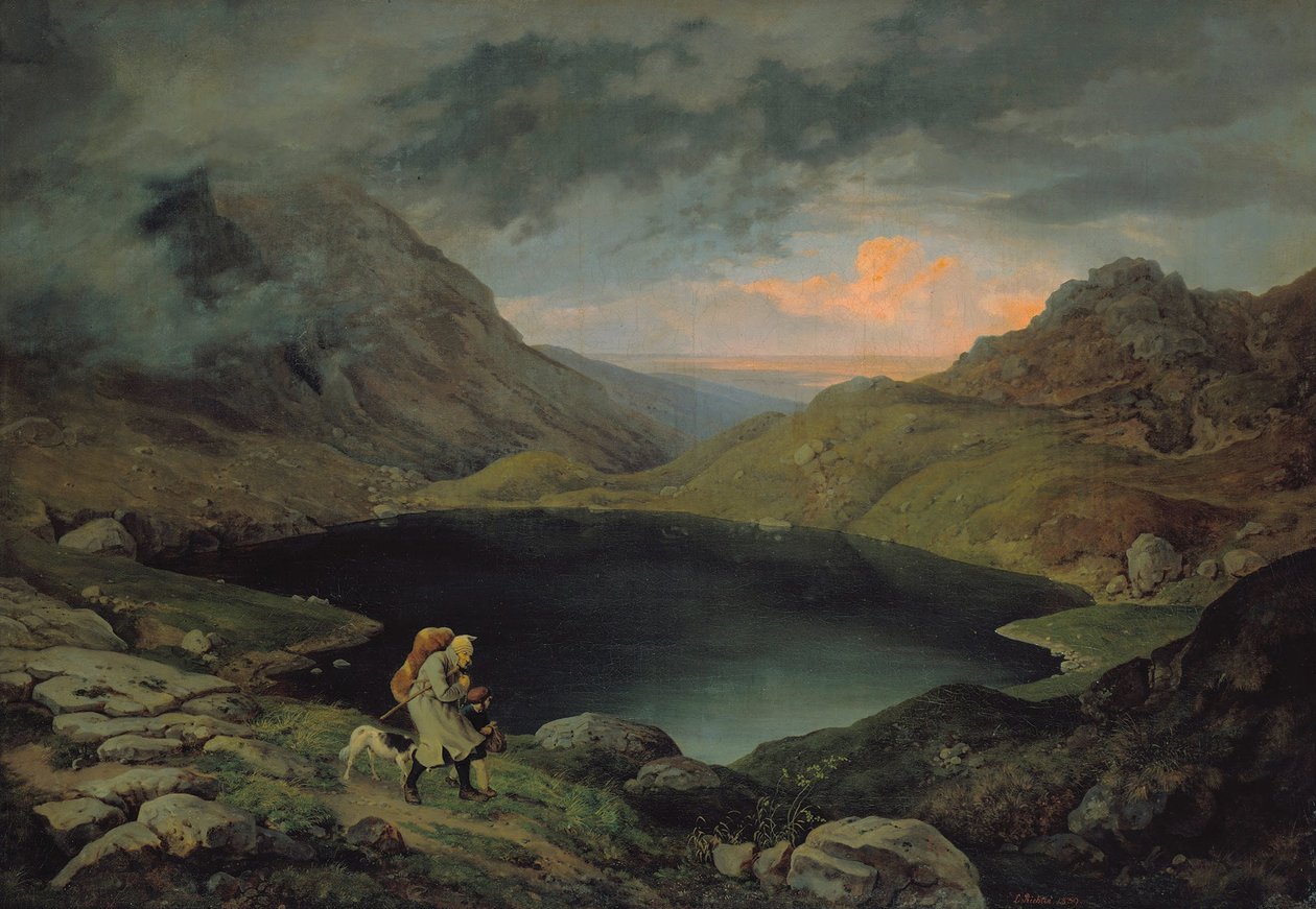 Sjön i Riesengebirge, 1839 av Gustav Karl Ludwig Richter
