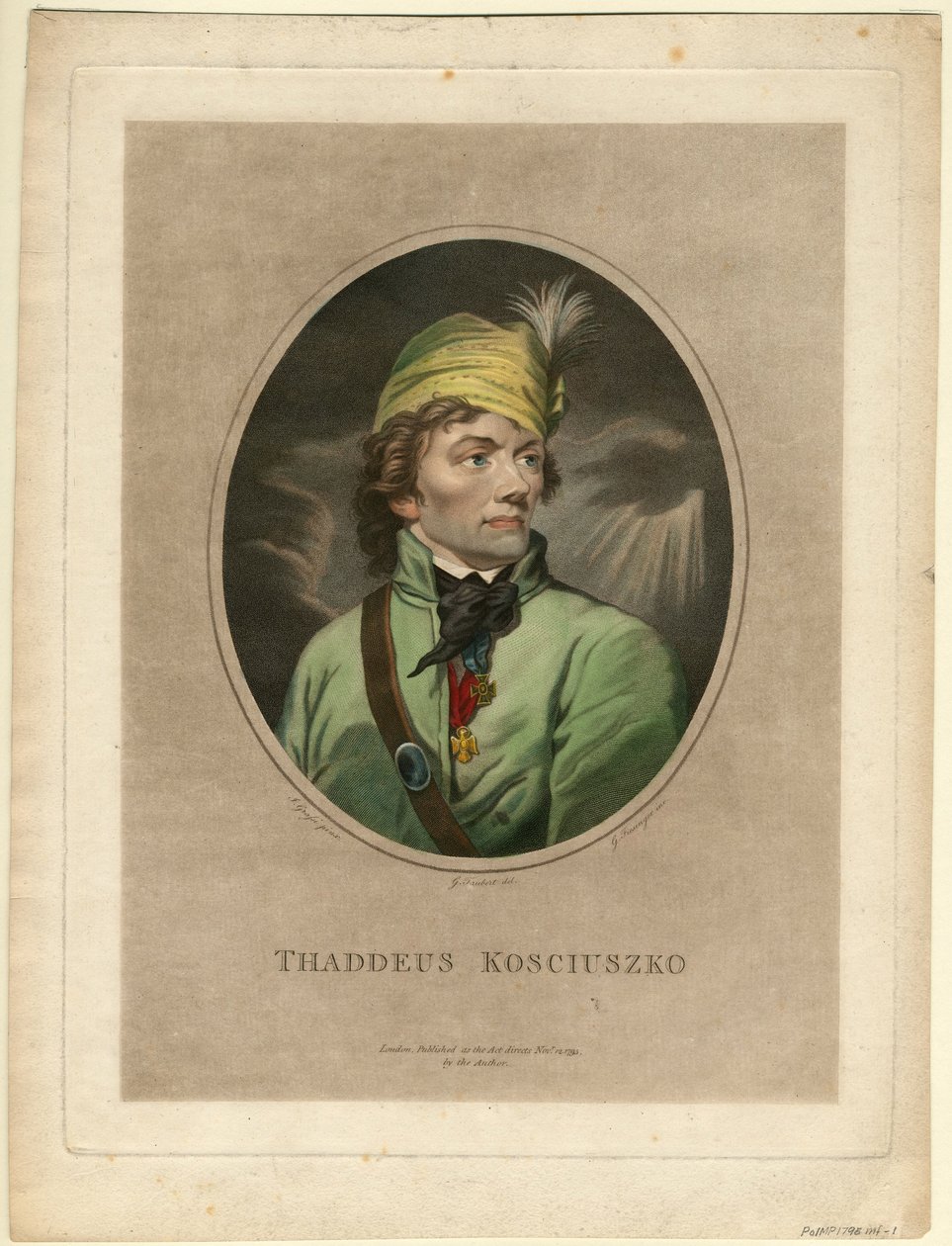 Porträtt av Tadeusz Kosciuszko 1746-1817, 1795 av Gustav Taubert
