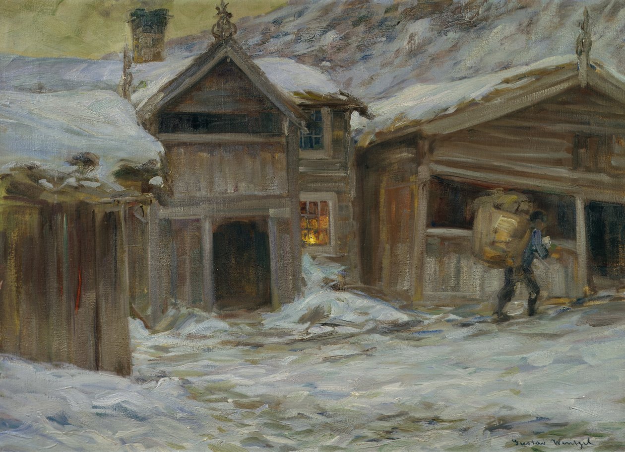 Sandbu gård i Vaagaa (Vågå) av Gustav Wentzel