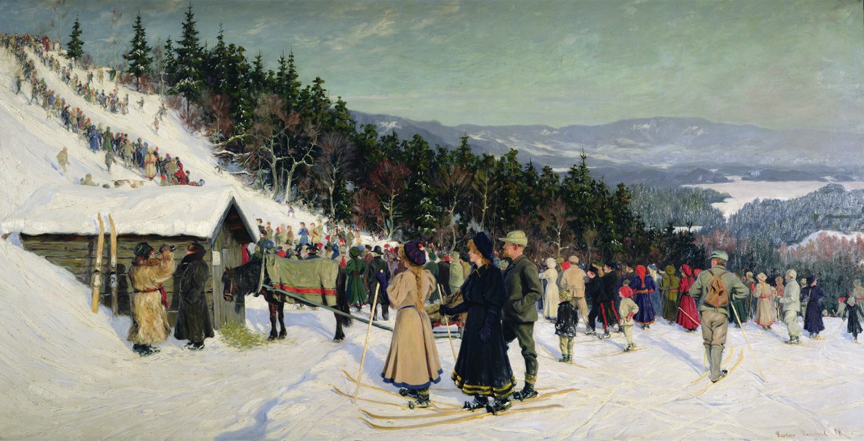 Skidtävling i Fjelkenhill av Gustav Wentzel
