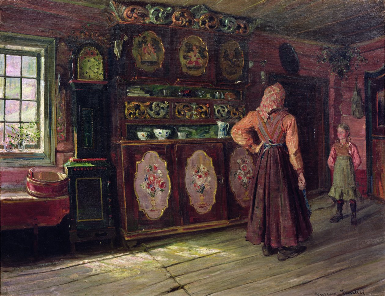 Föreläsningen (olja på duk) av Gustav Wentzel