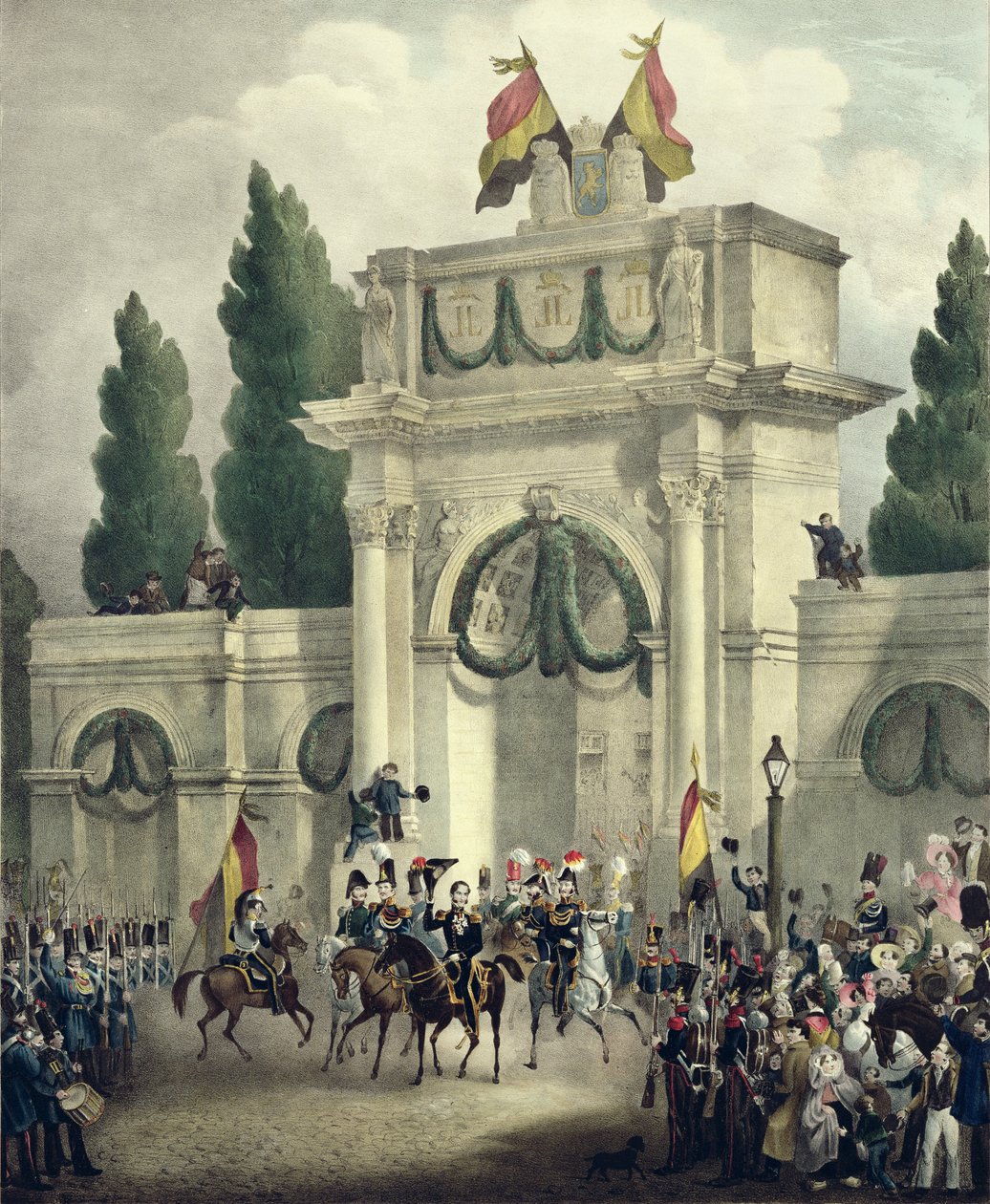 Prins Leopold av Sachsen-Cobourg-Gotha (1790-1865) intog Bryssel den 21 juli 1831. av Gustave Adolphe Simoneau