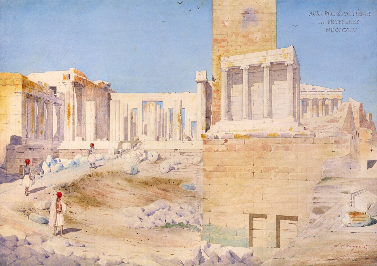 Akropolis i Aten, 1844 av Gustave Bougerel