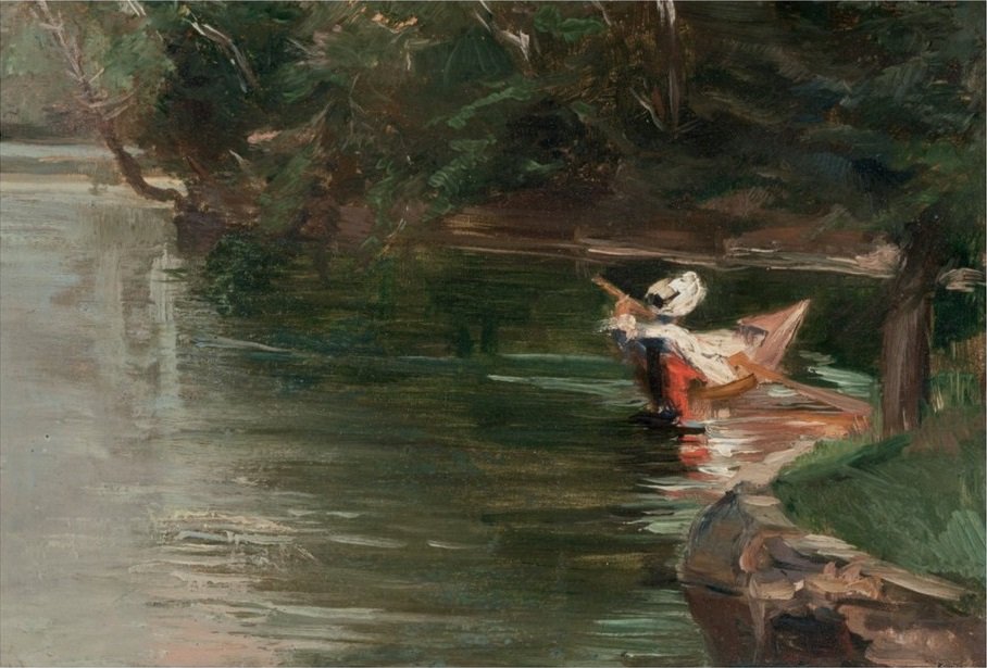 Bords de lYerres av Gustave Caillebotte