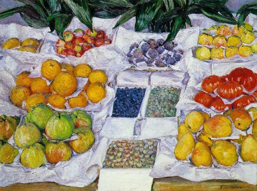 Fruits sur un étalage av Gustave Caillebotte