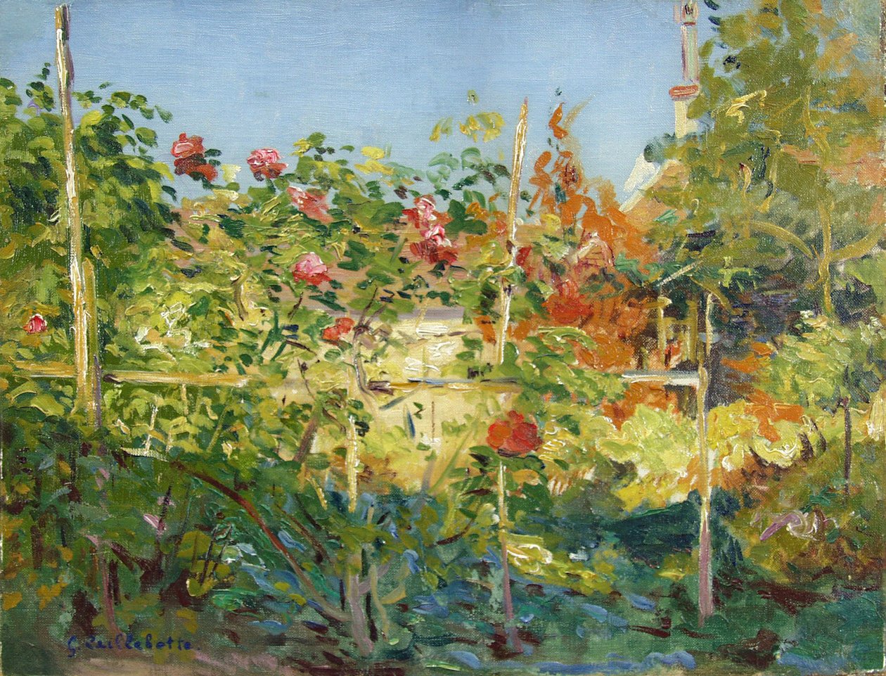Garten in Trouville av Gustave Caillebotte