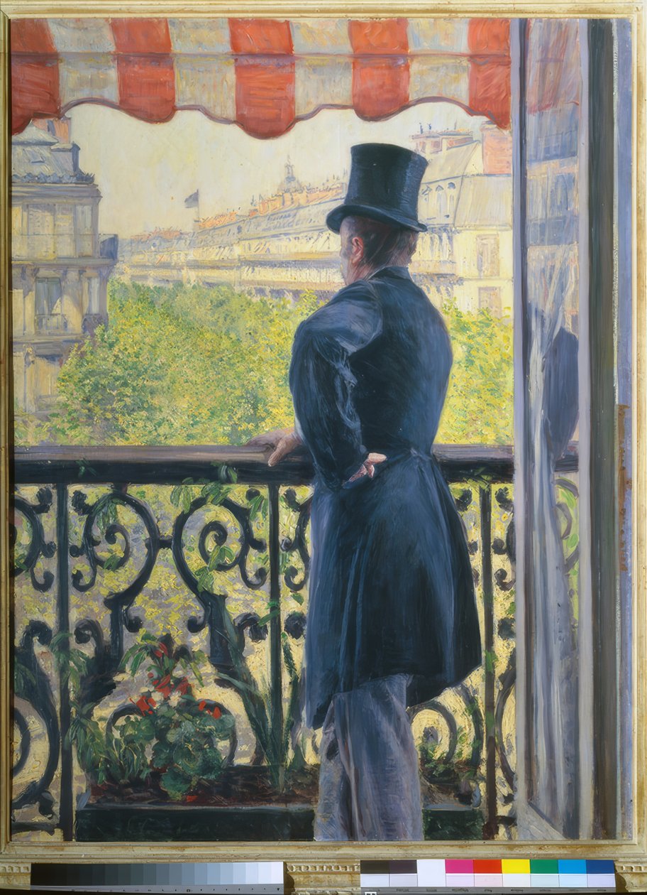 Man på balkongen, Boulevard Haussmann av Gustave Caillebotte