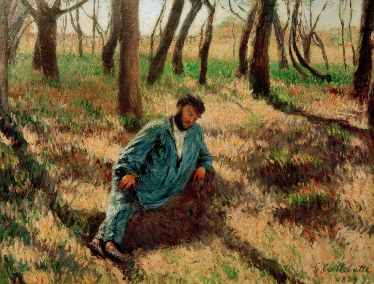 Fader Magloire liggande i en skog av Gustave Caillebotte