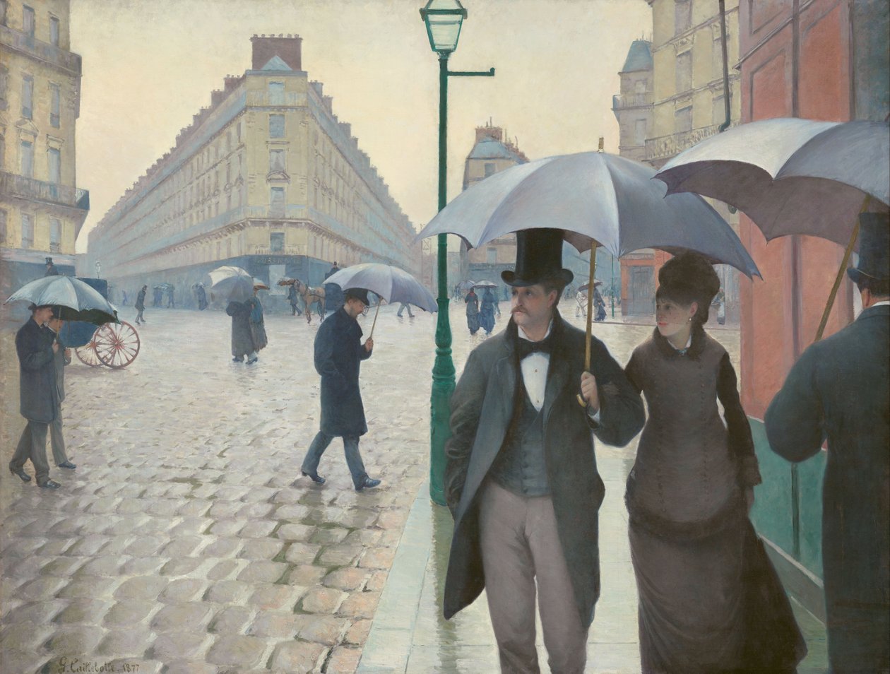 Paris Street; Rainy Day av Gustave Caillebotte