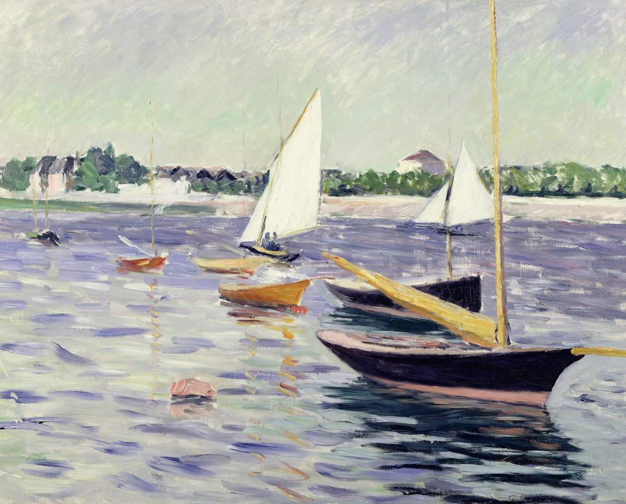 Segelbåtar i Argenteuil, 1891 av Gustave Caillebotte