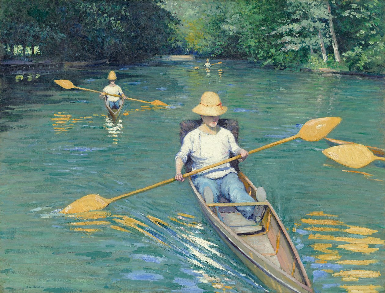 Skiffs, 1877 av Gustave Caillebotte