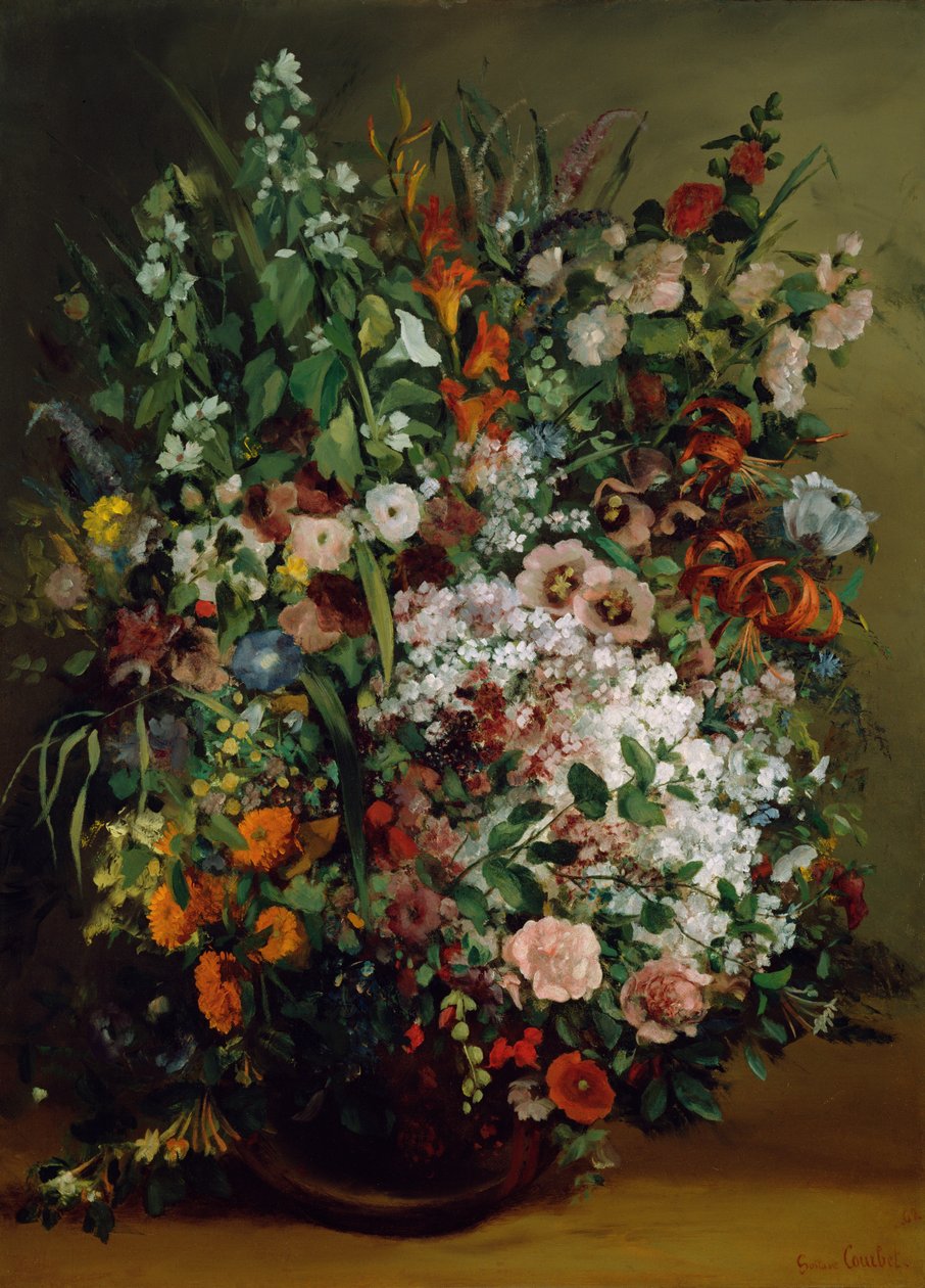 Bouquet of Flowers in a Vase av Gustave Courbet