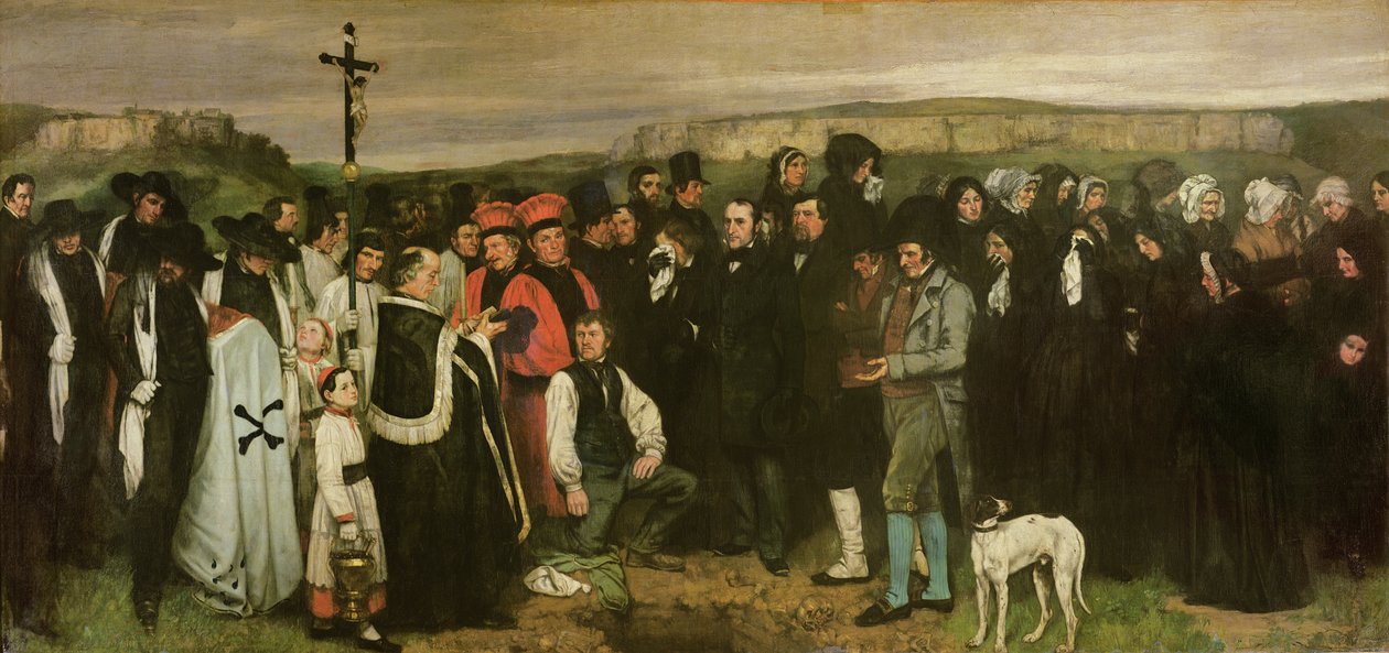 Begravning i Ornans, 1849-50 av Gustave Courbet