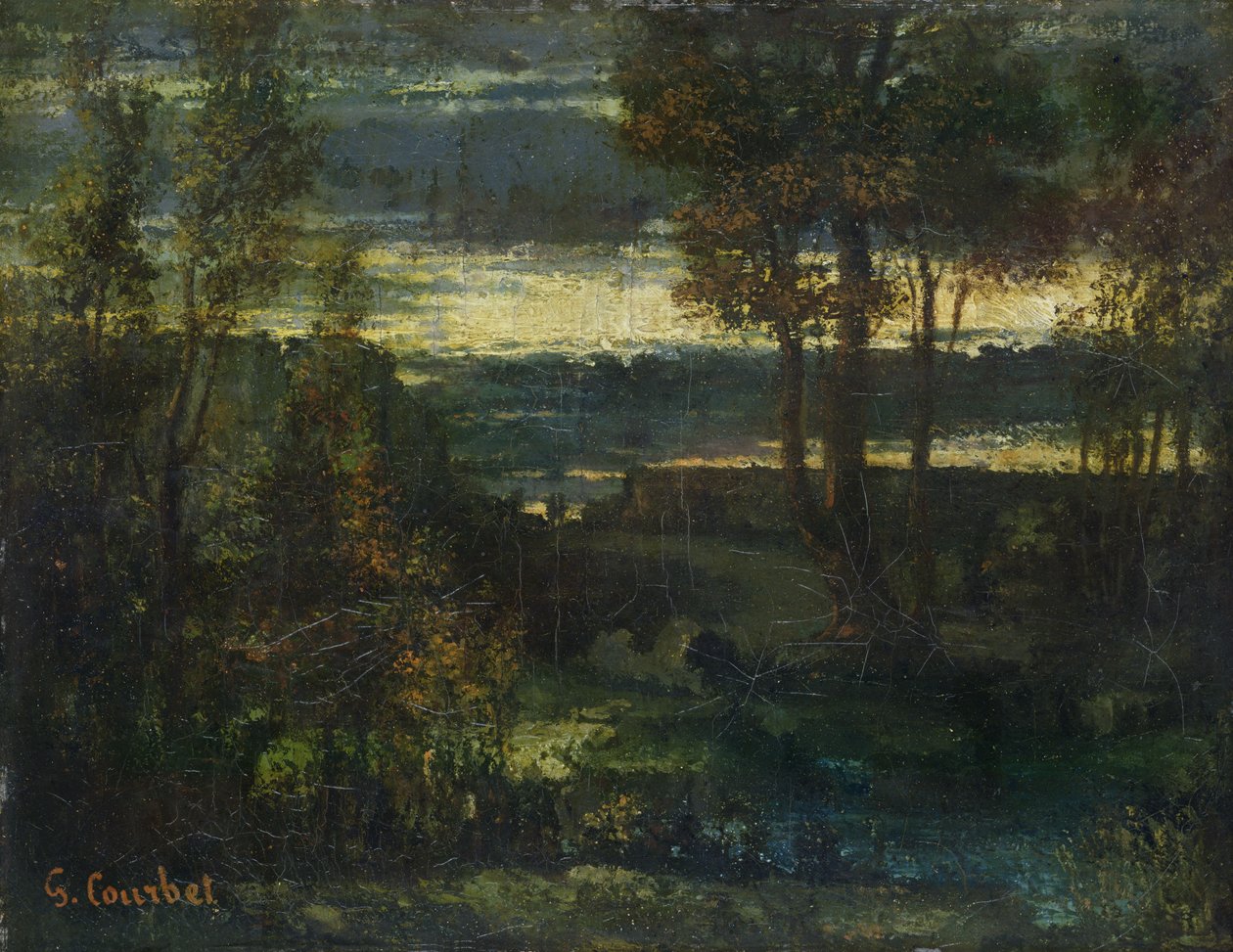 Kvällslandskap av Gustave Courbet