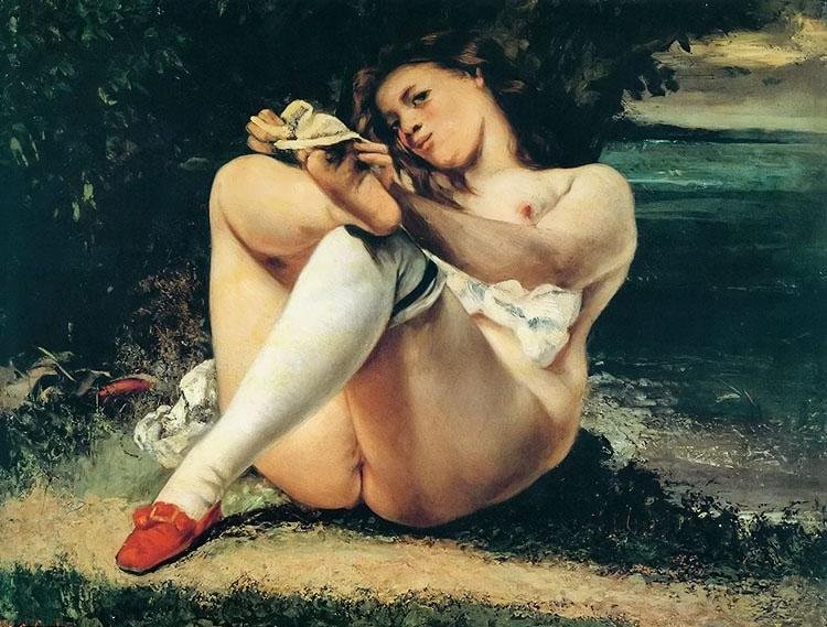 La Femme aux bas blancs av Gustave Courbet