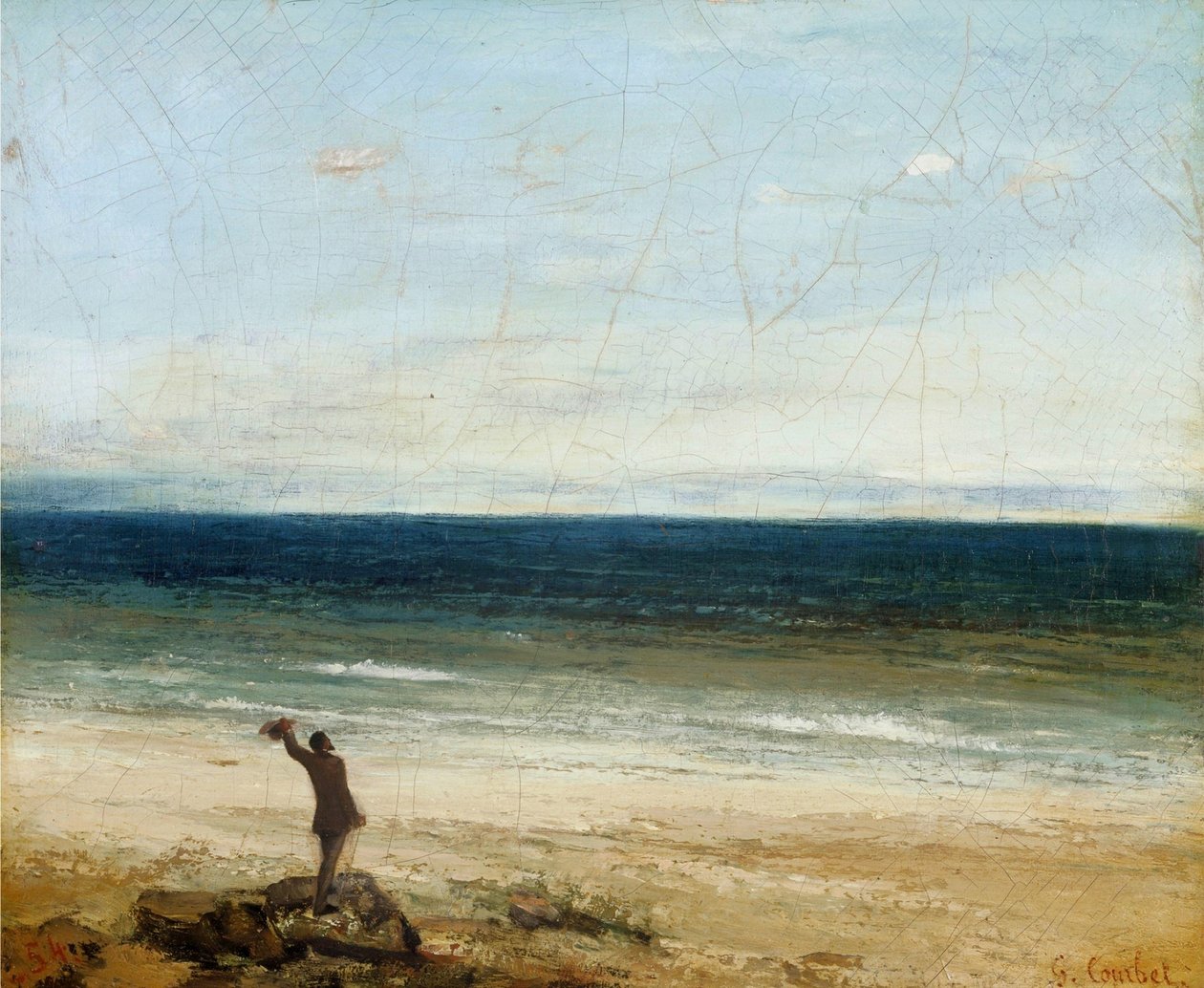 Le bord de mer à Palavas  av Gustave Courbet