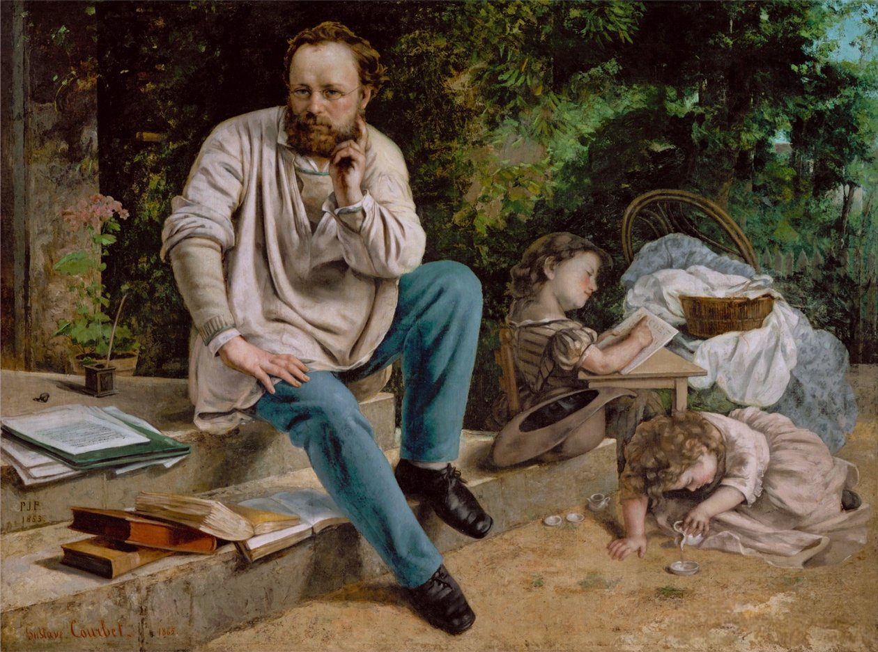 Pierre-Joseph Proudhon et ses Enfants av Gustave Courbet