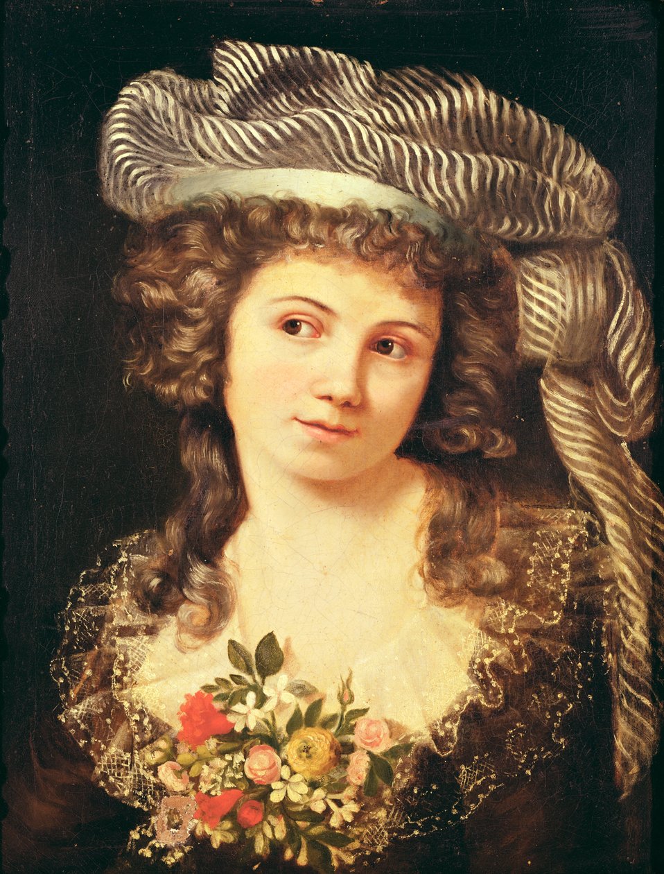 Porträtt av en ung kvinna i stil med Labille-Guiard av Gustave Courbet