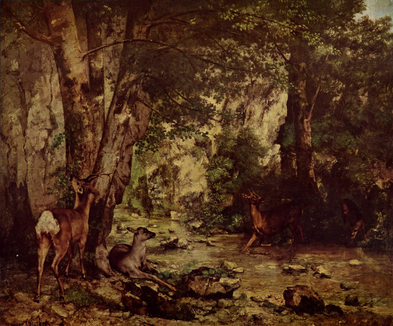 Rehbock im Wald av Gustave Courbet