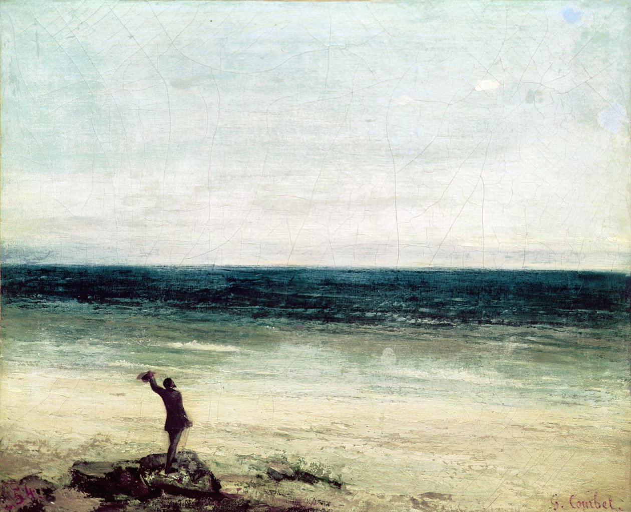 Konstnären på stranden vid Palavas av Gustave Courbet