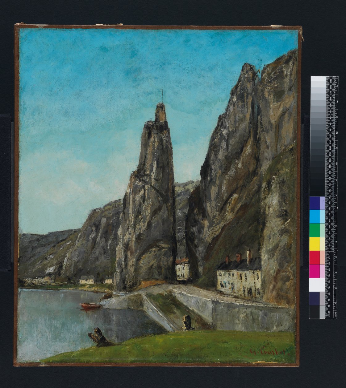 The Rock at Bayard, Dinant, Belgien, ca 1856 av Gustave Courbet