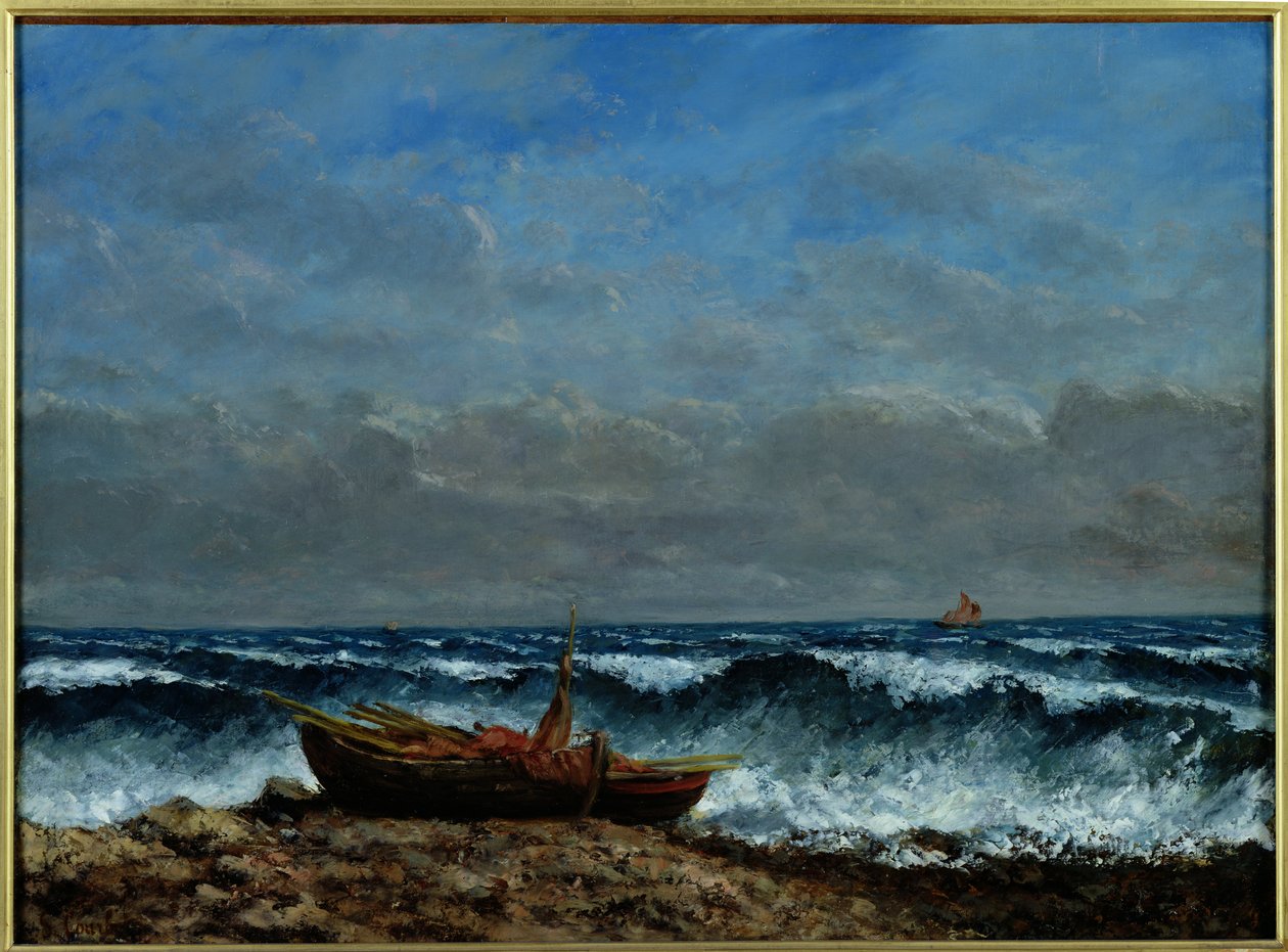 Det stormiga havet eller vågen av Gustave Courbet