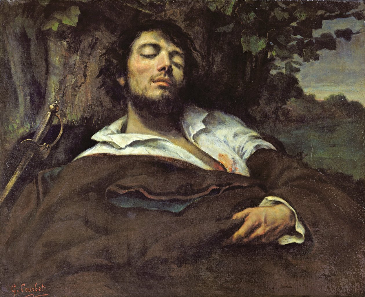 The Wounded Man (självporträtt) av Gustave Courbet