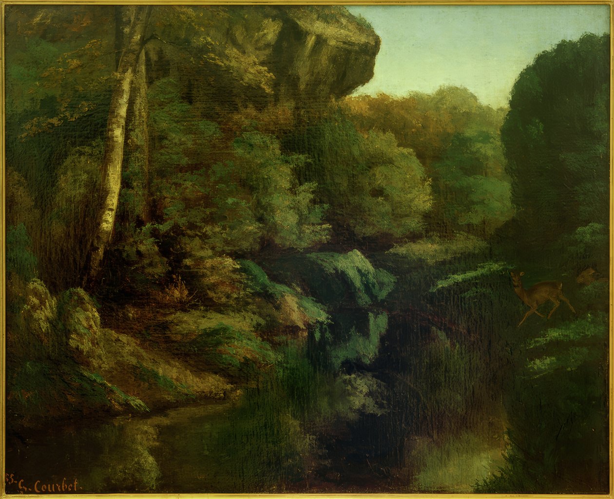 Utsikt över Fontainebleau-skogen av Gustave Courbet