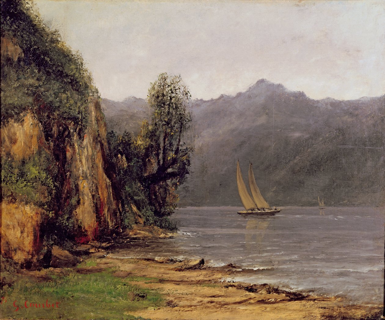 Vy över Leman-sjön, ca 1873-77 av Gustave Courbet