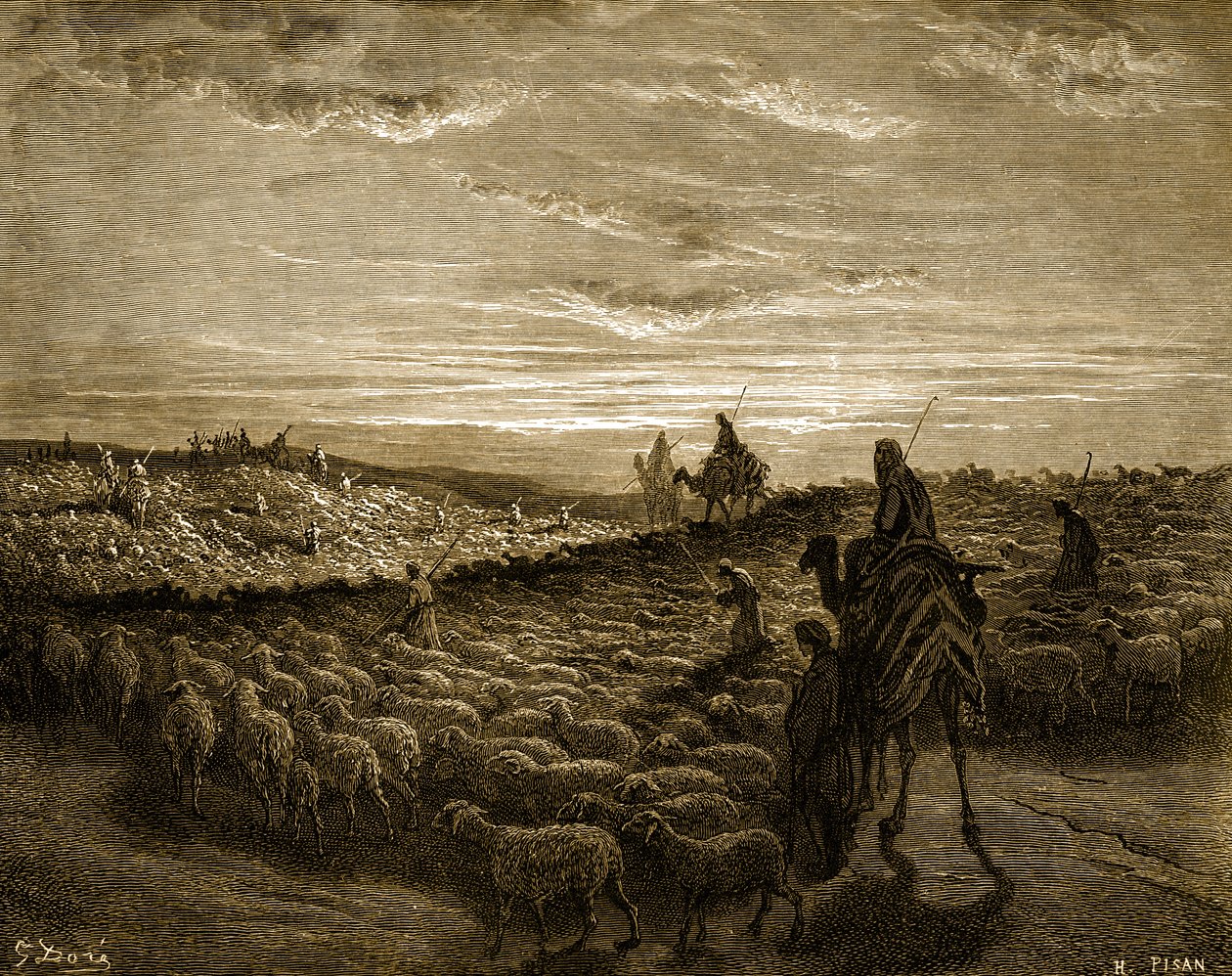 Abram på sin resa in i Kanaan - Bibeln av Gustave Dore