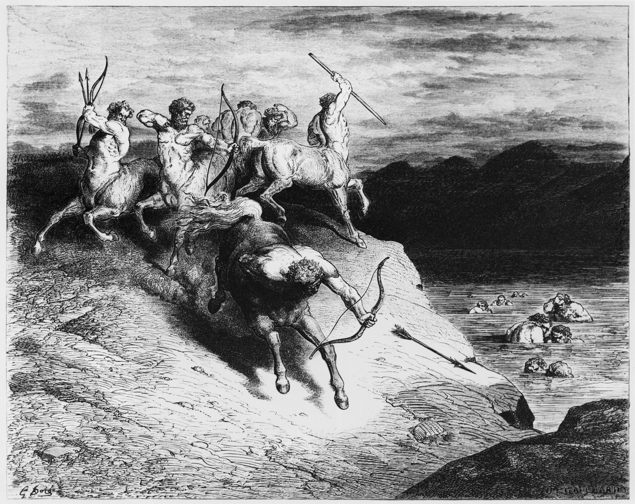 Kentaurer, illustration från 