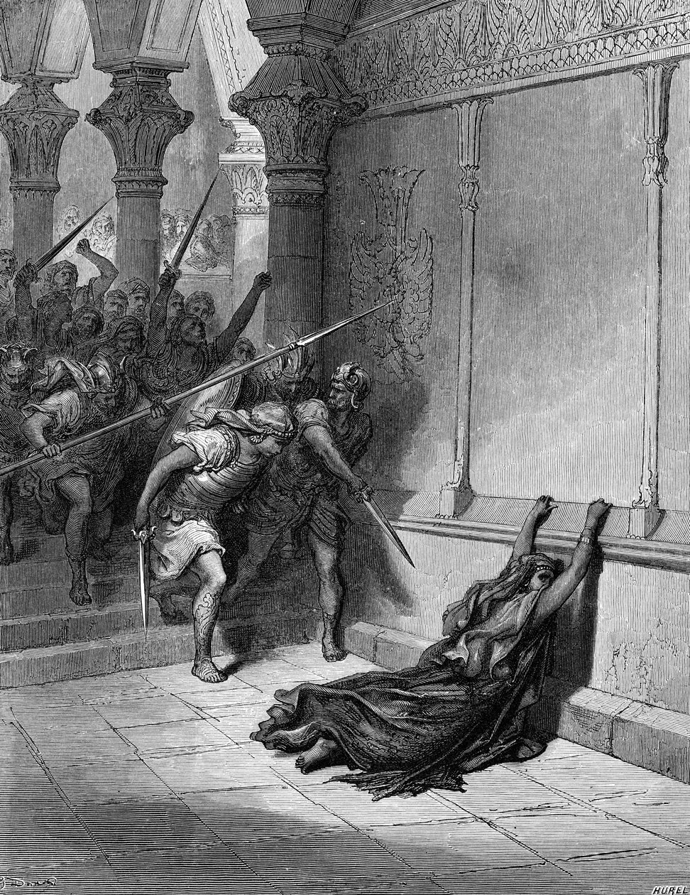 Athalias död - Bibeln av Gustave Dore