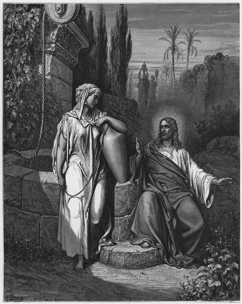 Gustave Dore Bibeln: Jesus och kvinnan i Samarien av Gustave Dore