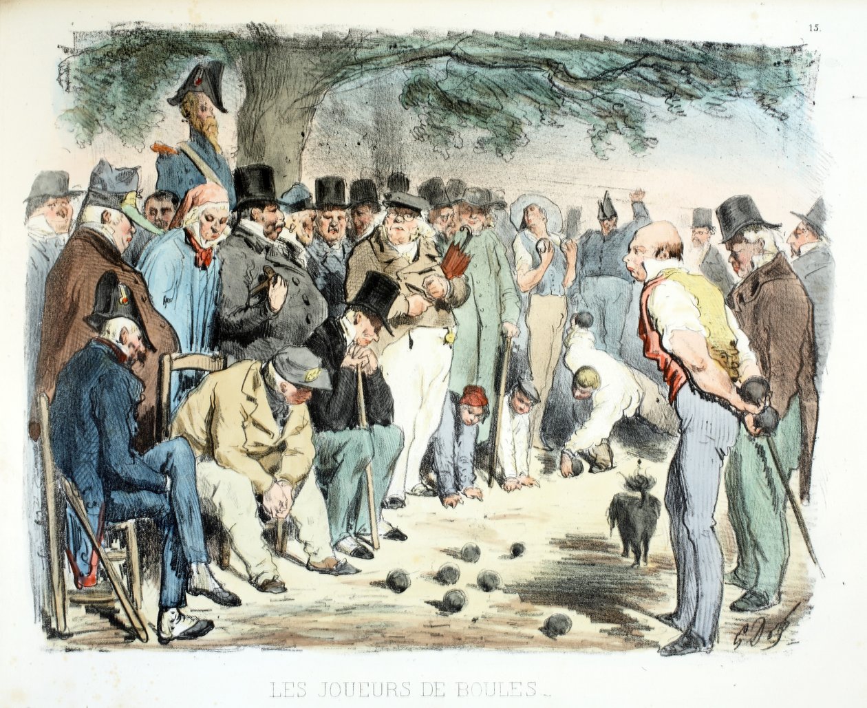 Les Joueurs de Boules, De olika offentliga rummen i Paris, 1854 av Gustave Dore