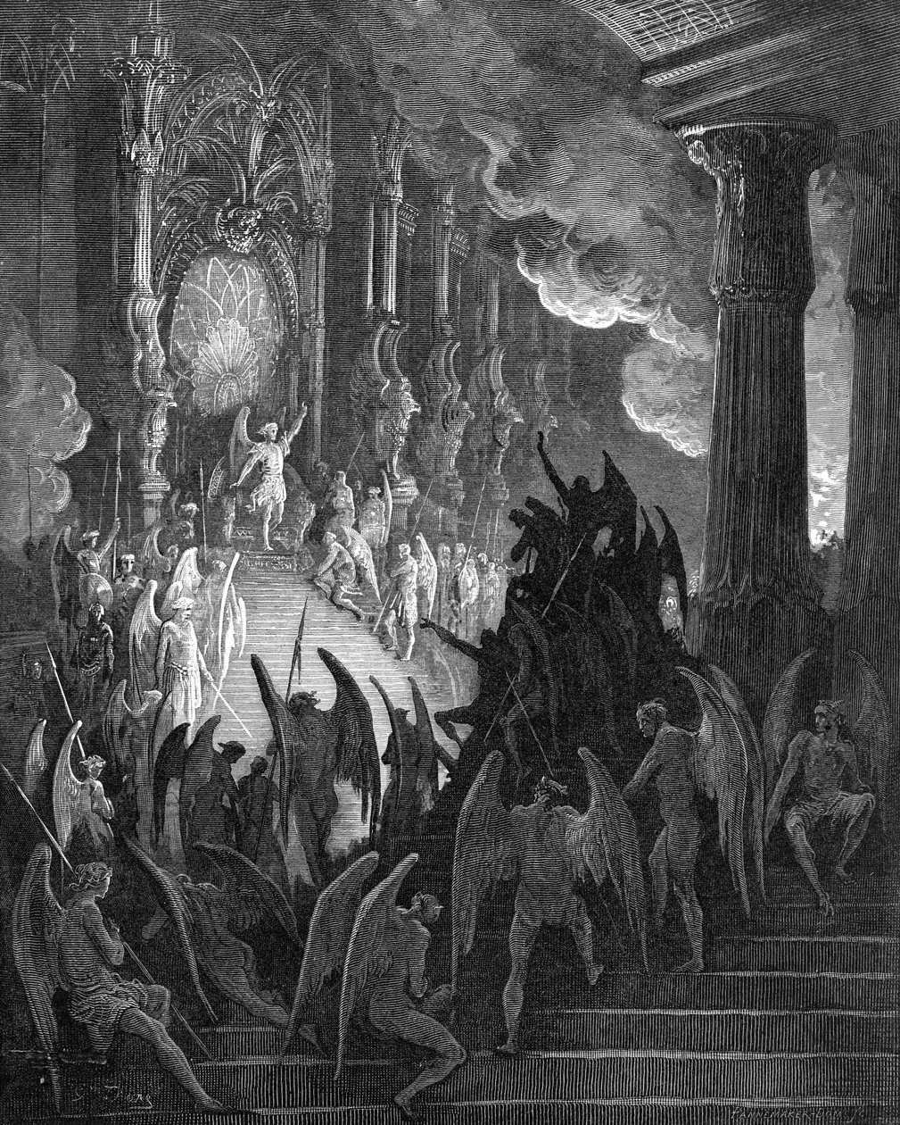 Paradise Lost: Satan in Council, gravyr av Gustave Doré av Gustave Dore